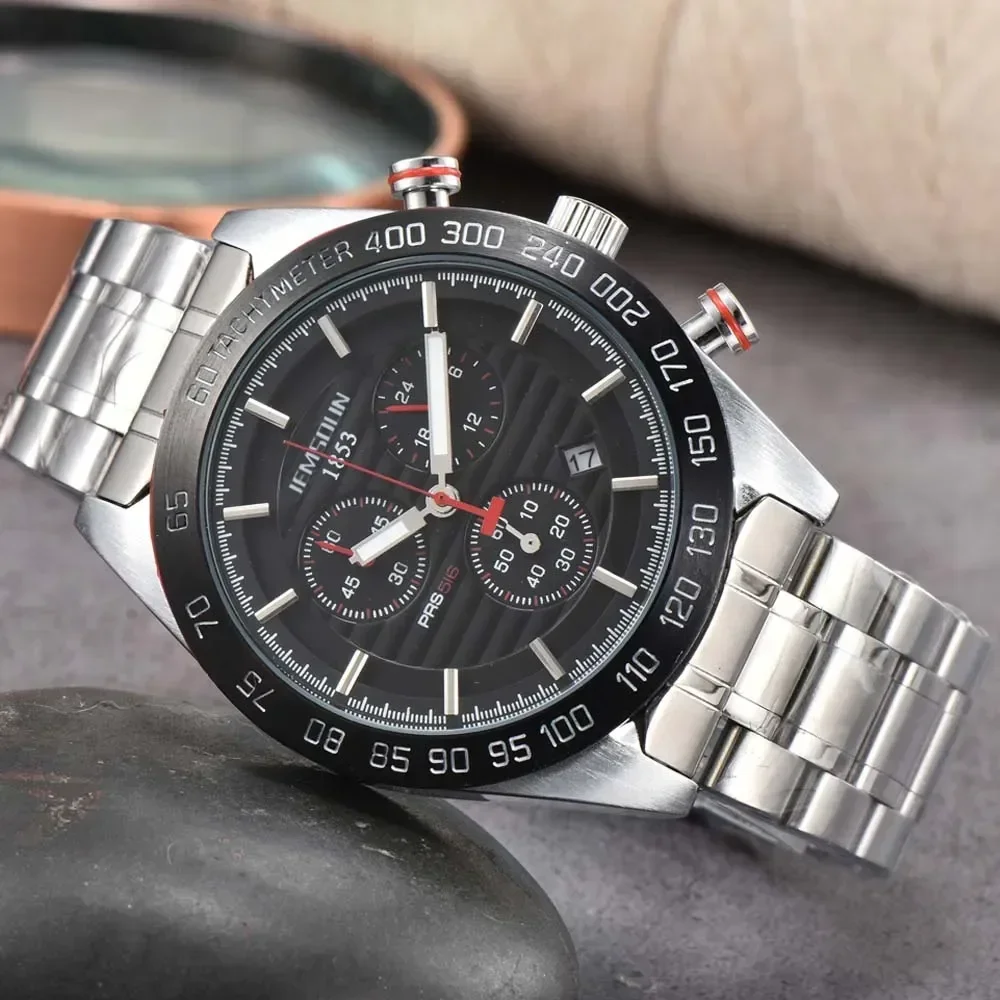 

Hot PRS516 Original Brand Mens Watches Classic Multifunction Stainless Steel Quartz Watch Chronograph Automatic Date AAA Clocks