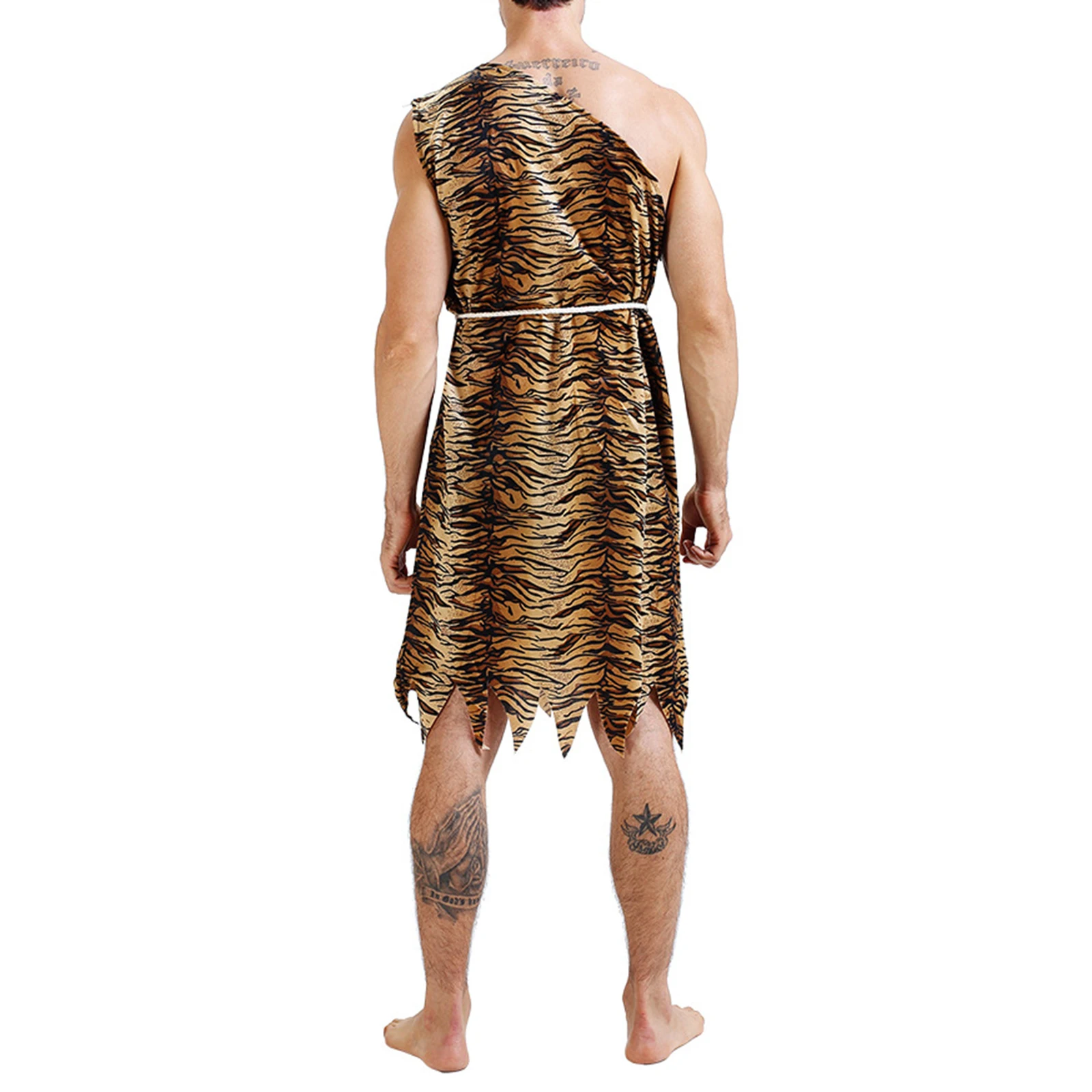 Взрослый костюм пещерного человека на Хэллоуин для женщин/мужчин с леопардовым