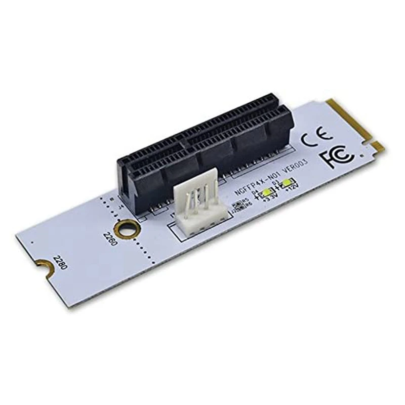 

6X NGFF M.2 To PCI-E 4X Riser Card M2 Key M To Pcie X4 Adapter With LED Voltage Indicator For ETH Bitcoin Miner Mining