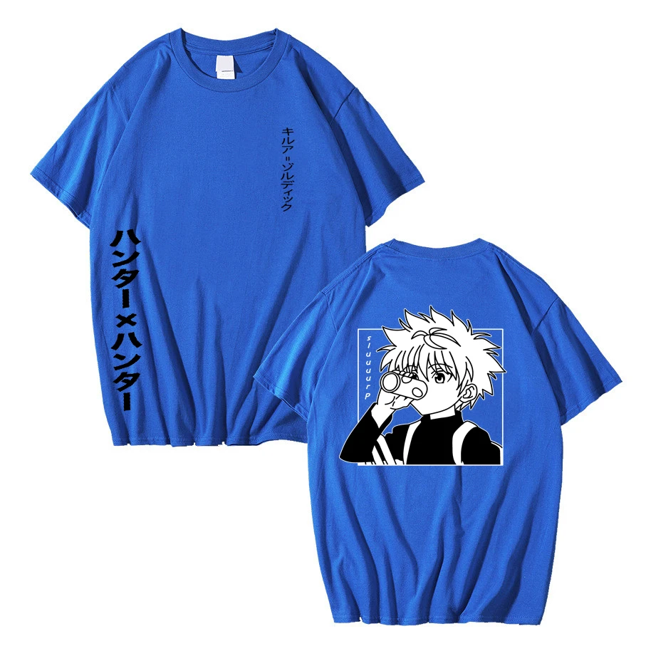 2022 Japanese anime T-shirt Cute Hunter X Men's and women's summer tops Cartoon Killua Zoldyck Round coll |
