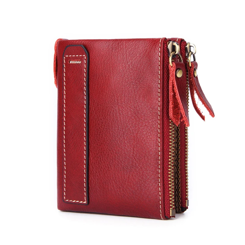 Fashion Women's Wallet Rfid Genuine Leather Wallet for Men with Zipper Bag Luxury Designer High Quality Purse Dropshipping
