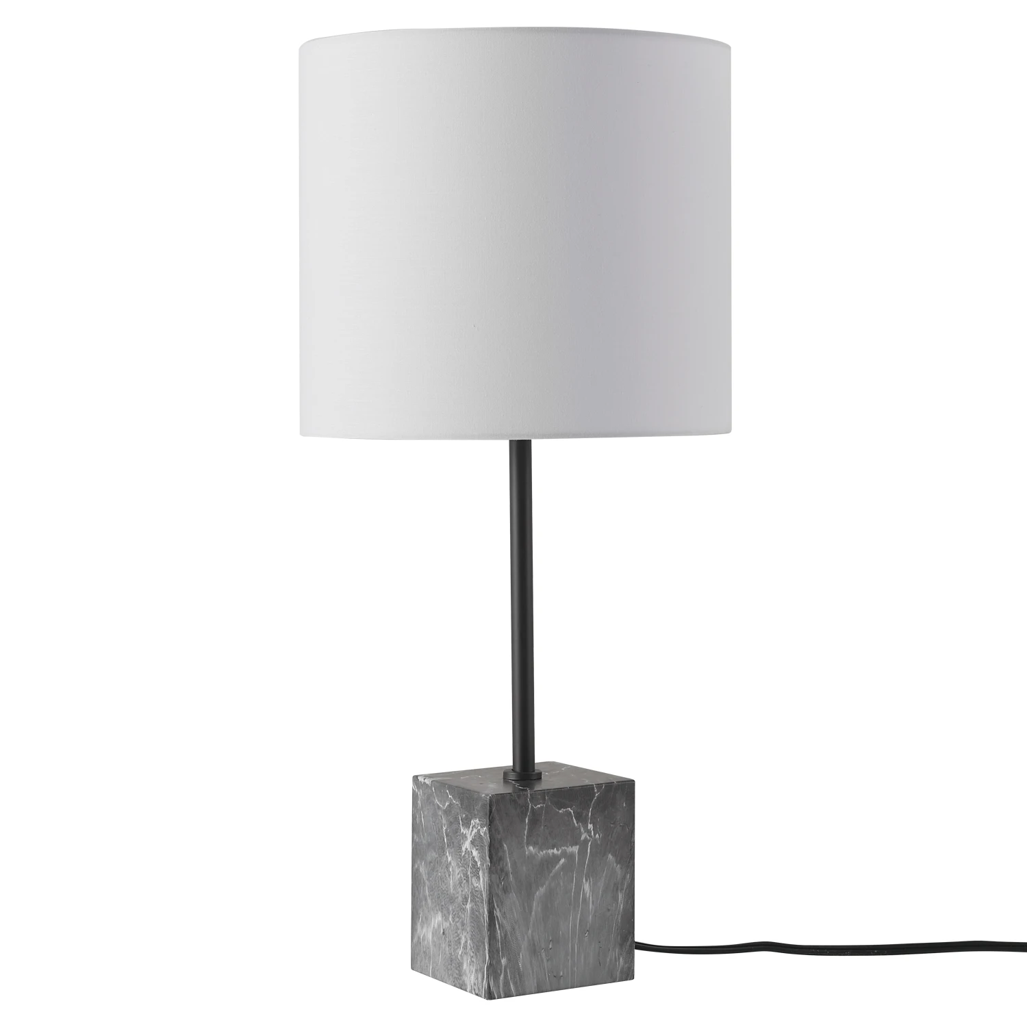 

22" Modern Glam White Table Lamp with Drum