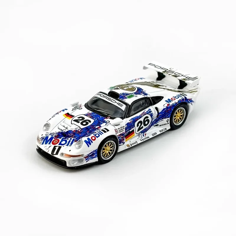 TAKARA TOMY 1/64 Porsche 911 GT1 1996 металлическая модель автомобиля