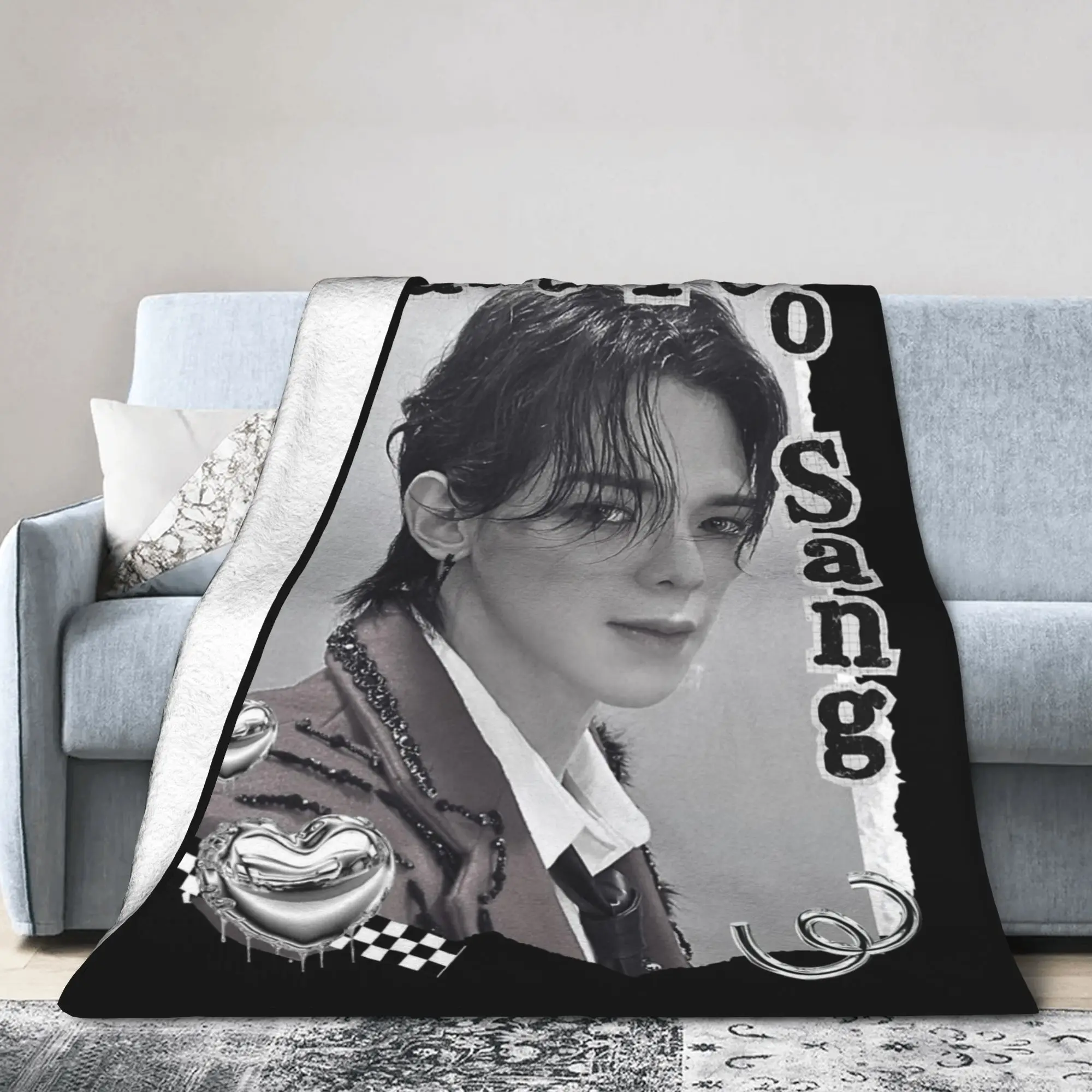 Фото Пледы Kpop Boy Group A-Ateez Yeosang: фланелевые, летние, дышащие, супермягкие, для кровати и офиса №1