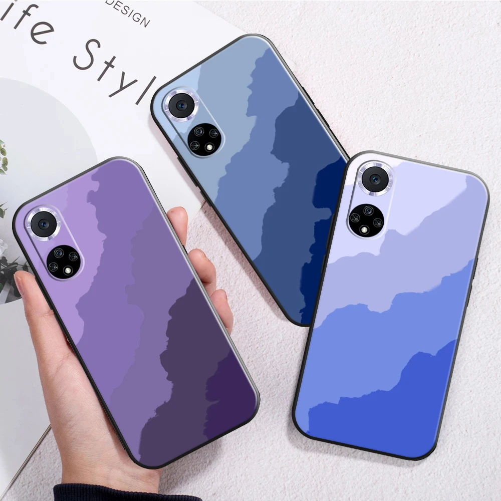 

Premium Gradient Color Block Phone Case For Huawei P30 Lite P20 Pro Honor 10 8X 9X 10X 9A Silicone Cover Black Carcasa Soft