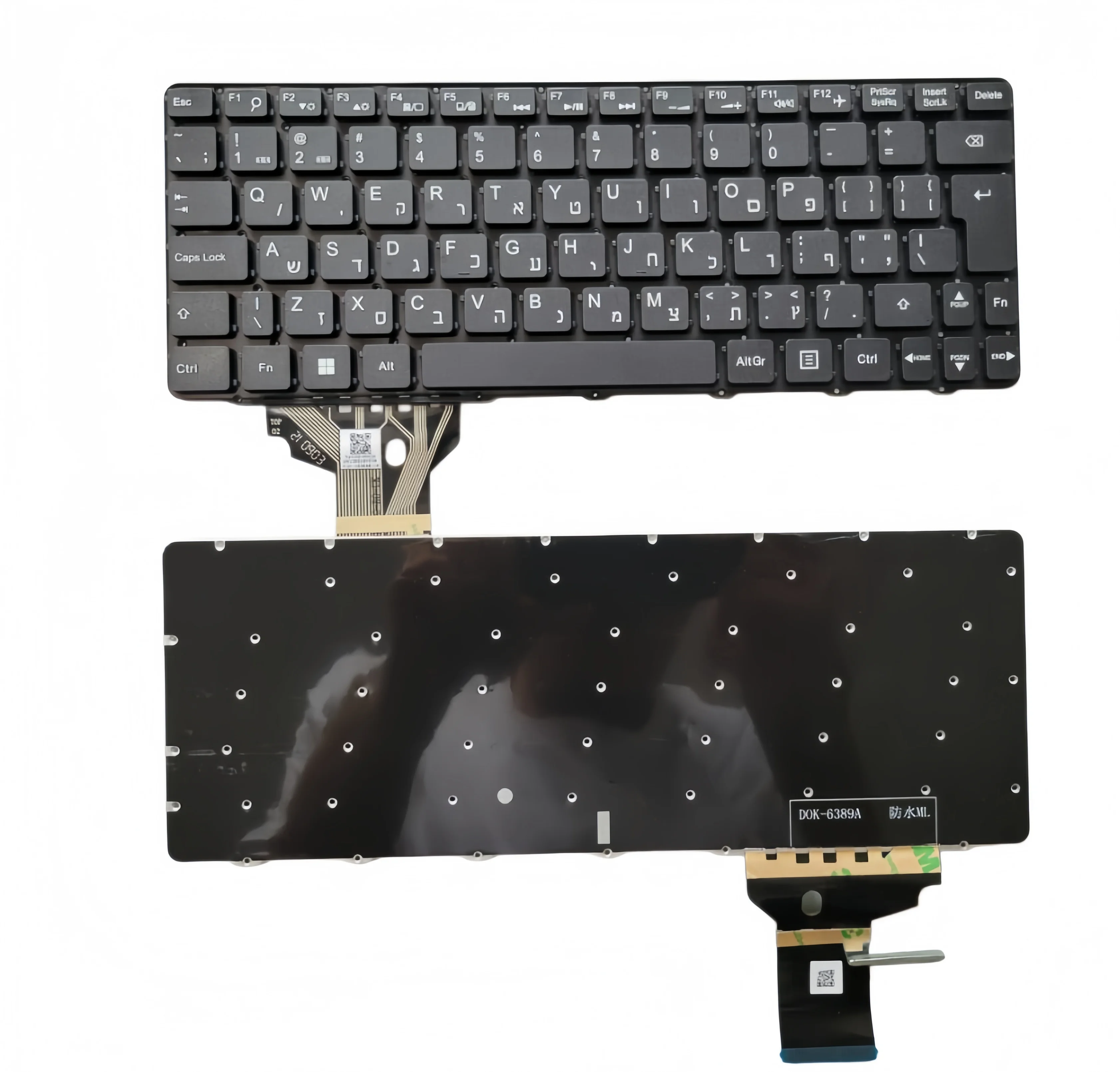 Фото Новая клавиатура HB для ноутбуков Toshiba Dynabook E11 E11-A E11W-A, двуязычная (иврит), сменная. №1