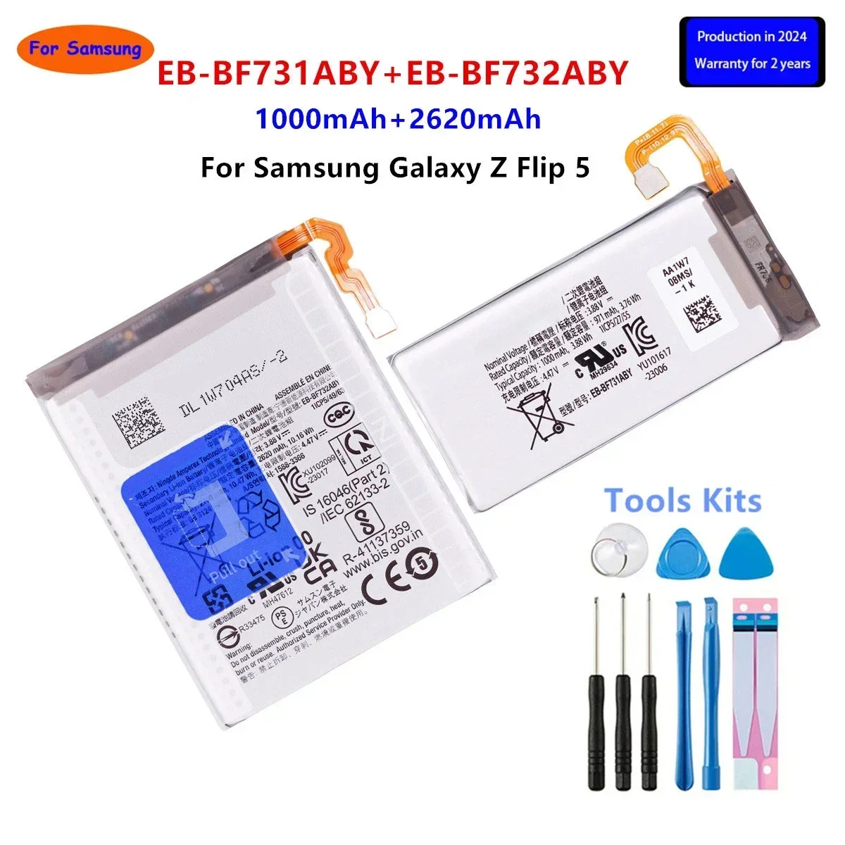 Совершенно новый аккумулятор EB-BF731ABY EB-BF732ABY для Samsung Galaxy Z Flip 5 SM-F7310 F731 F732 сменные