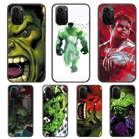 marvel hulk phone case for xiaomi redmi poco f1 f2 f3 x3 pro m3 9c 10t lite nfc black cover silicone back prett mi 10 ultra cove