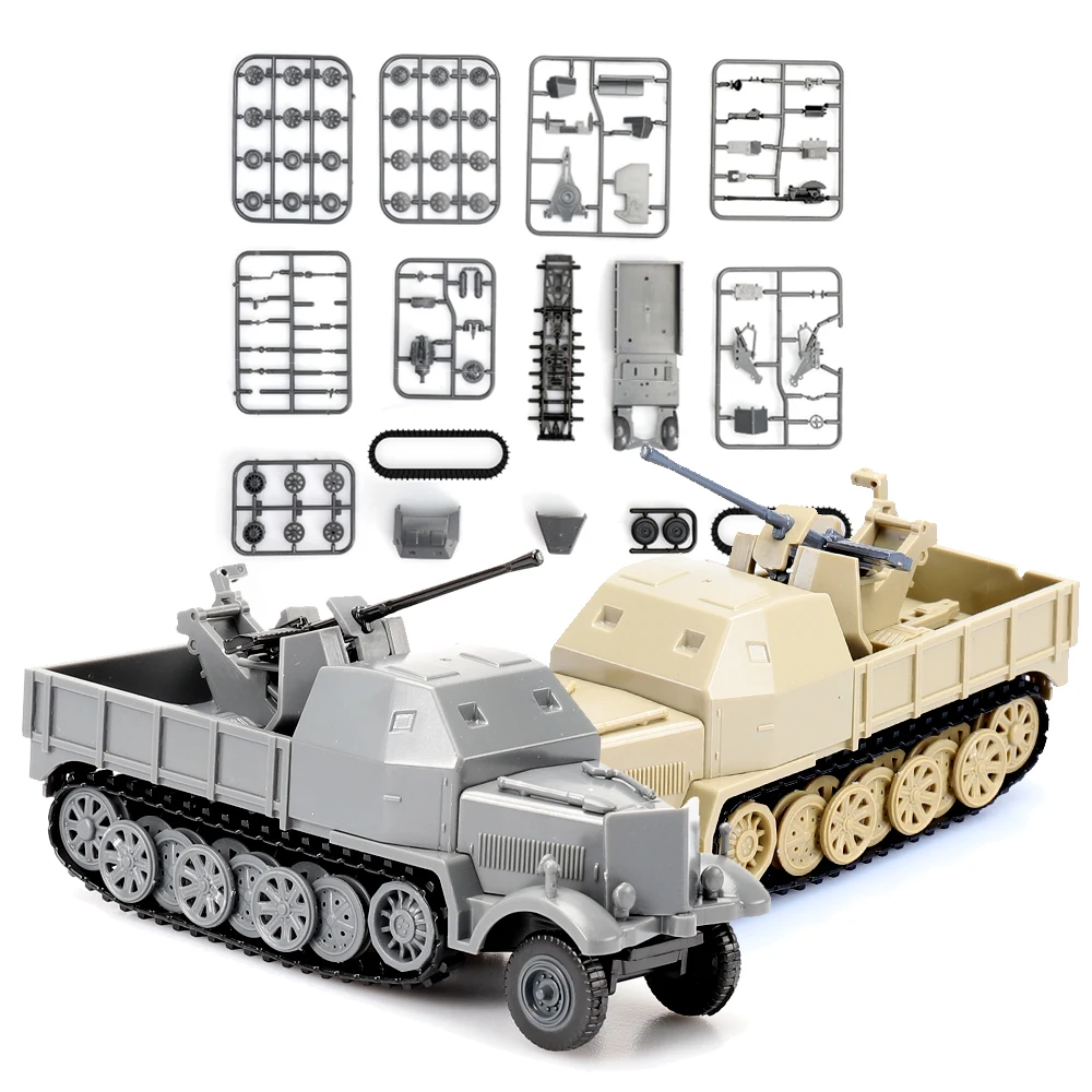 

Военная Модель ViiKONDO в масштабе 1/72, строительные комплекты, немецкая модель Второй мировой войны, 3,7 см FLAK37, бронированный автомобиль, пласти...