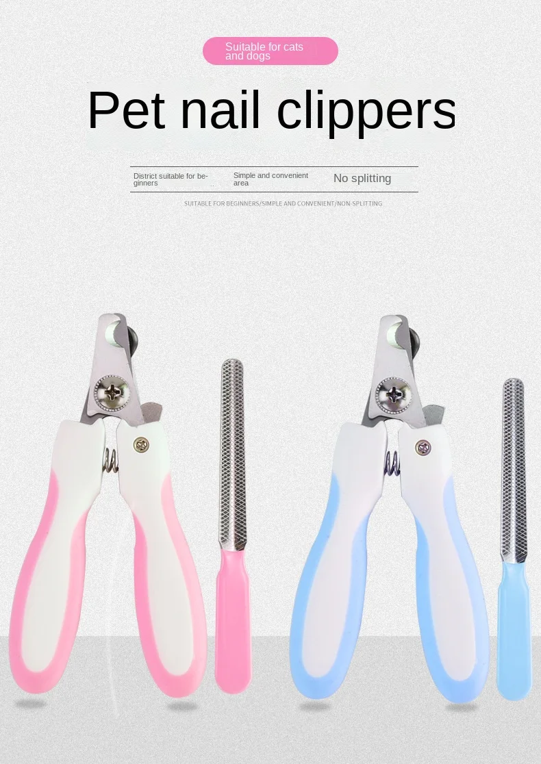 

New Stainless Steel Pet Nail Clippers Set Cat Nail Clippers Dog Cleaning Beauty Tool Pet Supplies