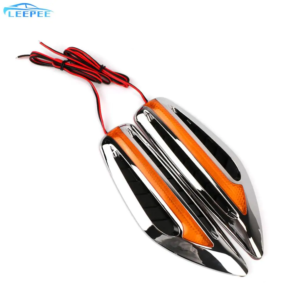 LEEPEE 1 Pair LED Car Side Turn Signal Lights Blade Shape High Quality 12V Auto Lamps 3W Car Accessories Car Side Lights