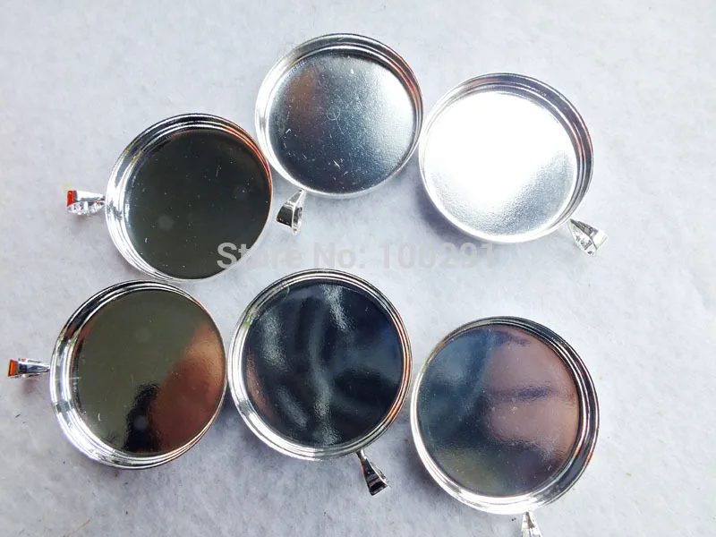 

100 шт., круглые подвесные лотки для стеклянной плитки, 25 мм