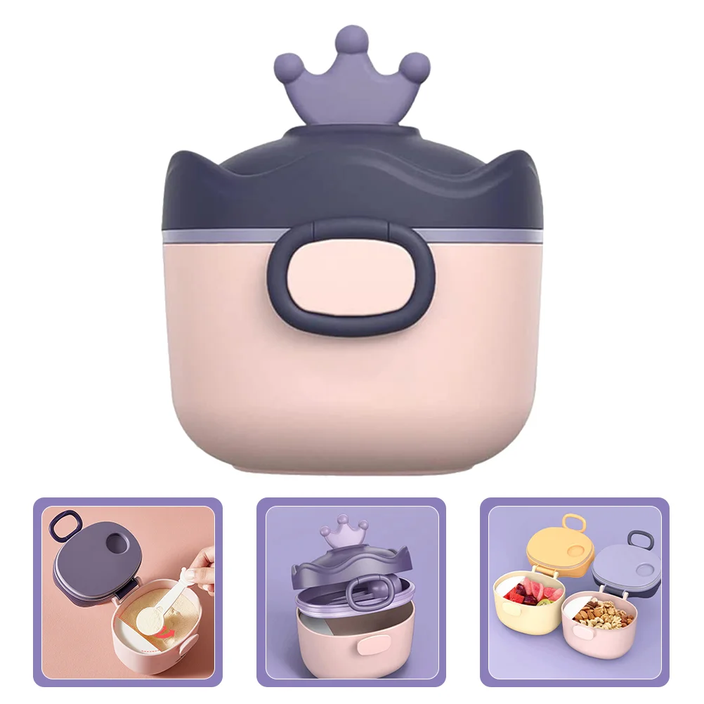 

Sealed Containers Food Portable Formula Dispenser Milk Powder Storage Crown Baby Holder Purple Scoop Travel