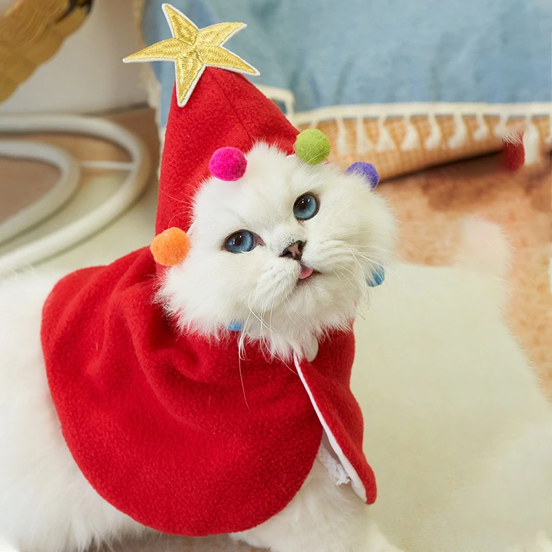 Забавная Рождественская Одежда для кошек Креативная одежда домашних питомцев