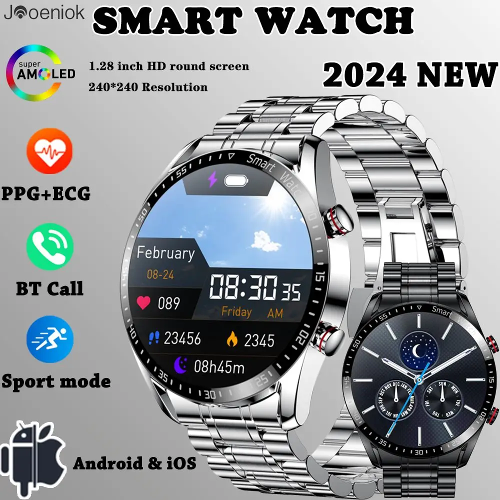 Умные часы Huawei 2024 1 28-дюймовый экран PPG + ЭКГ мониторинг здоровья Bluetooth-вызов