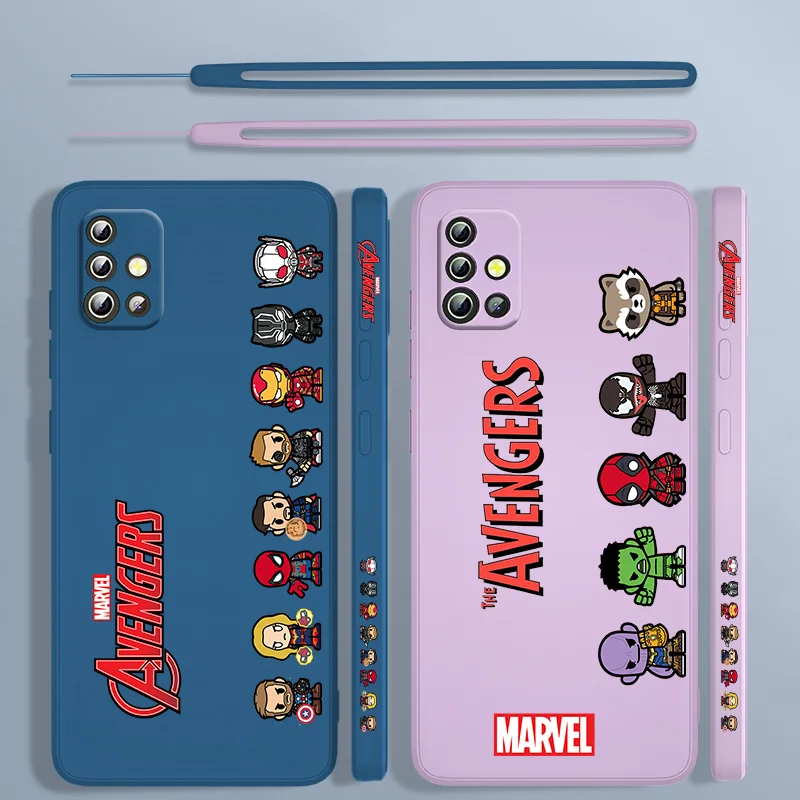 

Marvel's Avengers Assemble Liquid Left Rope Case For Samsung A91 A81 A71 A51 A41 A31 A11 A50S A3 A03S A02 A01 Core Cover