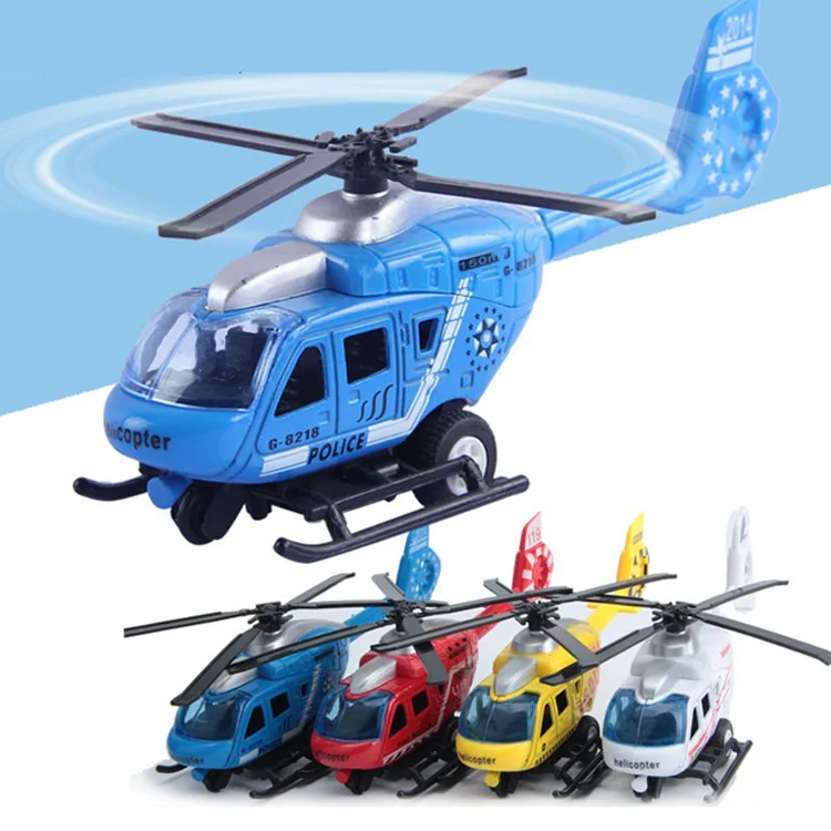 1/43 Die Casting Helicopter Model Mini Alloy Pull Back Airplane Toys For Children Toddlers Boys Girls Early Education Toys