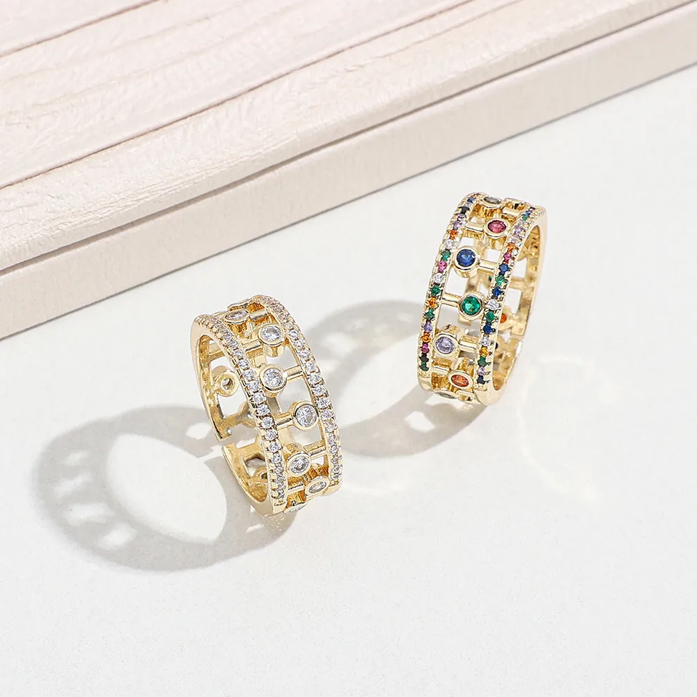 Новинка корейский тренд медное многоцветное циркониевое ажурное изменяемое