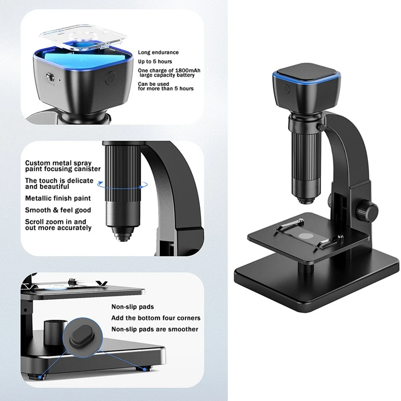 Цифровой микроскоп портативный USB-микроскоп с Wi-Fi увеличение 0-2000X цифровая и