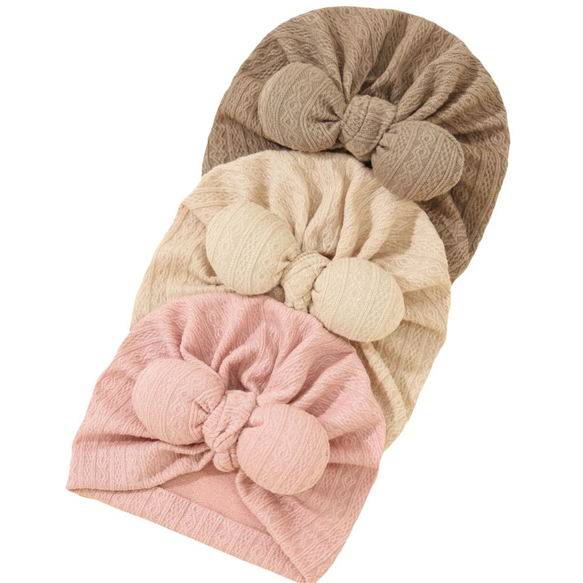 

0-18 Months Knitted Baby Girl Bunny Bowknot Turban Hat Newborn Soft Warm Headwrap Cap Infant Beanie Cute Rabbit Ear Knot Bonnet
