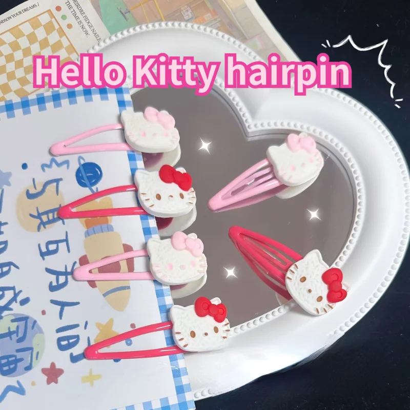 

Sanrio Hello Kitty BB Clip Summer New Confidante Personality Creativity Girl Heart Cartoon Cute Bangs Clip Hair Accessories Gift