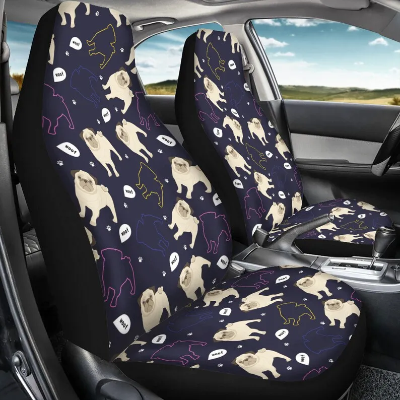 

Pug Car Seat Cover, Pug Car Seat Set, Pug Seat Cover, Pug Bench Seat Cover, Pug Front Seat Cover, Pug Back Seat Cover, Pug Rear