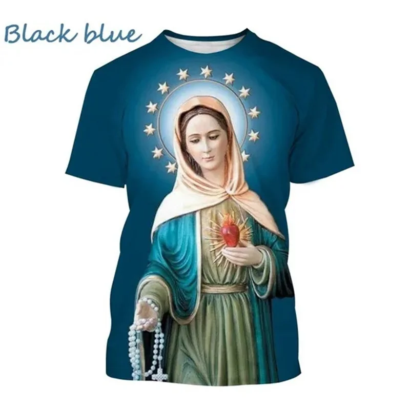 

Футболка женская с изображением богини милосерди, рубашка с 3D принтом богини милосерди, с христианским благословением, с изображением Иисуса Бога, одежда унисекс с короткими рукавами