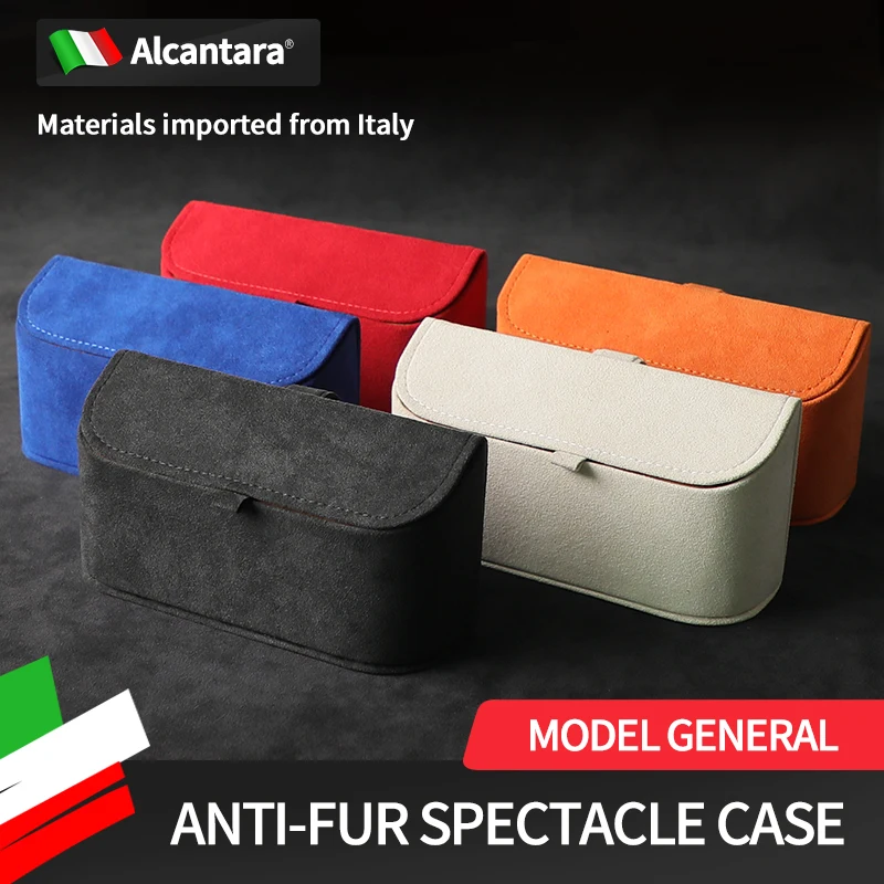 

Alcantara Car Accessories Interior Universal Glasses Box Case Sun Visor Eyeglass Holder Fastener Clip Storage Bag For Sunglasse