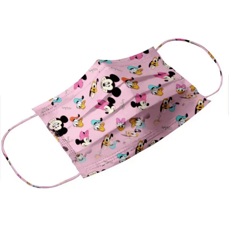 

50Pcs Kawaii Anime Cartoon Mickey Minnie Donald Duck Mask Disposable Protective Three Layers Face Mask Dust Mask Boy Girl Gift