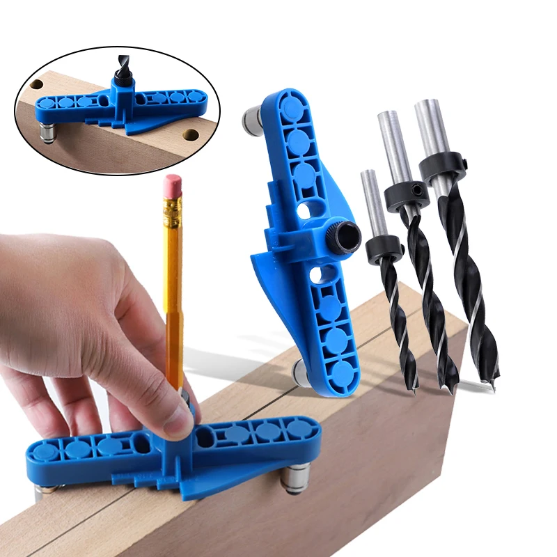 

Vertical Pocket Hole Jig Woodworking 6/8/10mm Drilling Locator Wood Dowelling Self Centering Drill Guide Kit Hole Puncher Tool