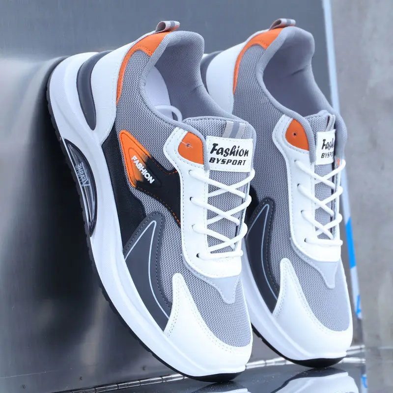 

Кроссовки мужские с сетчатым верхом, на шнуровке, сетчатые, Модная студенческая обувь для бега, весна-осень 2023