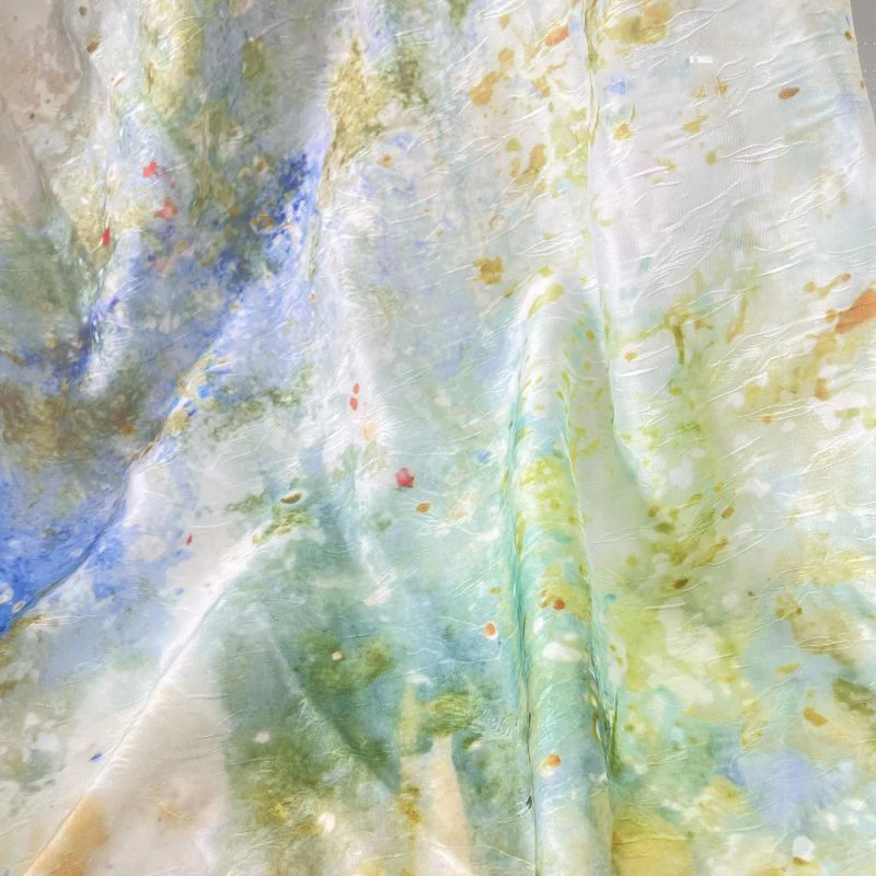 Акварельная ткань с цифровой печатью розовая жаккардовая французская ретро для