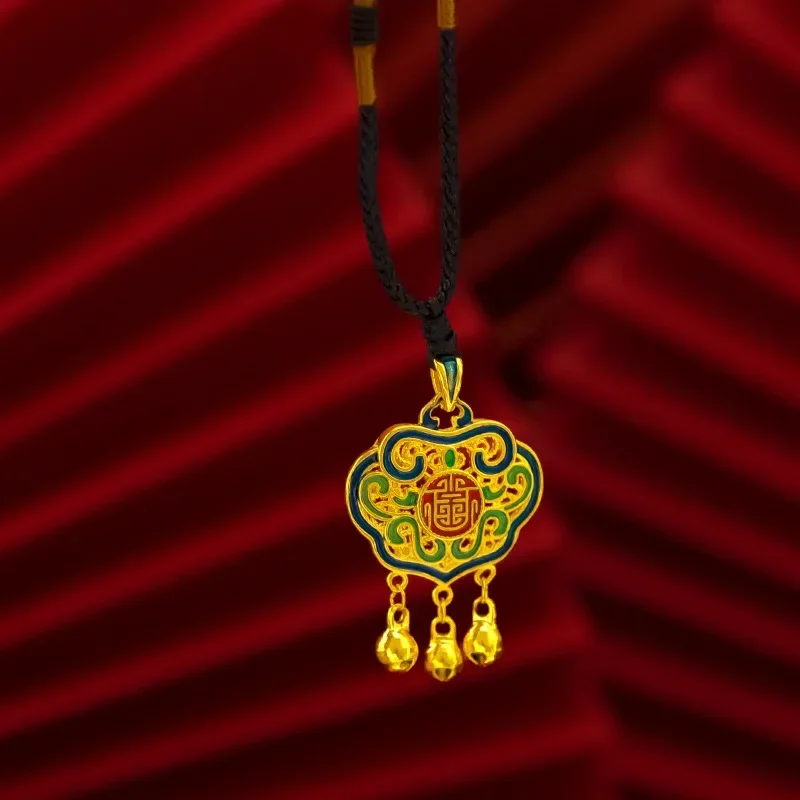 9999 натуральное золото 24 К Золотая серия благословения Tianguan в этническом