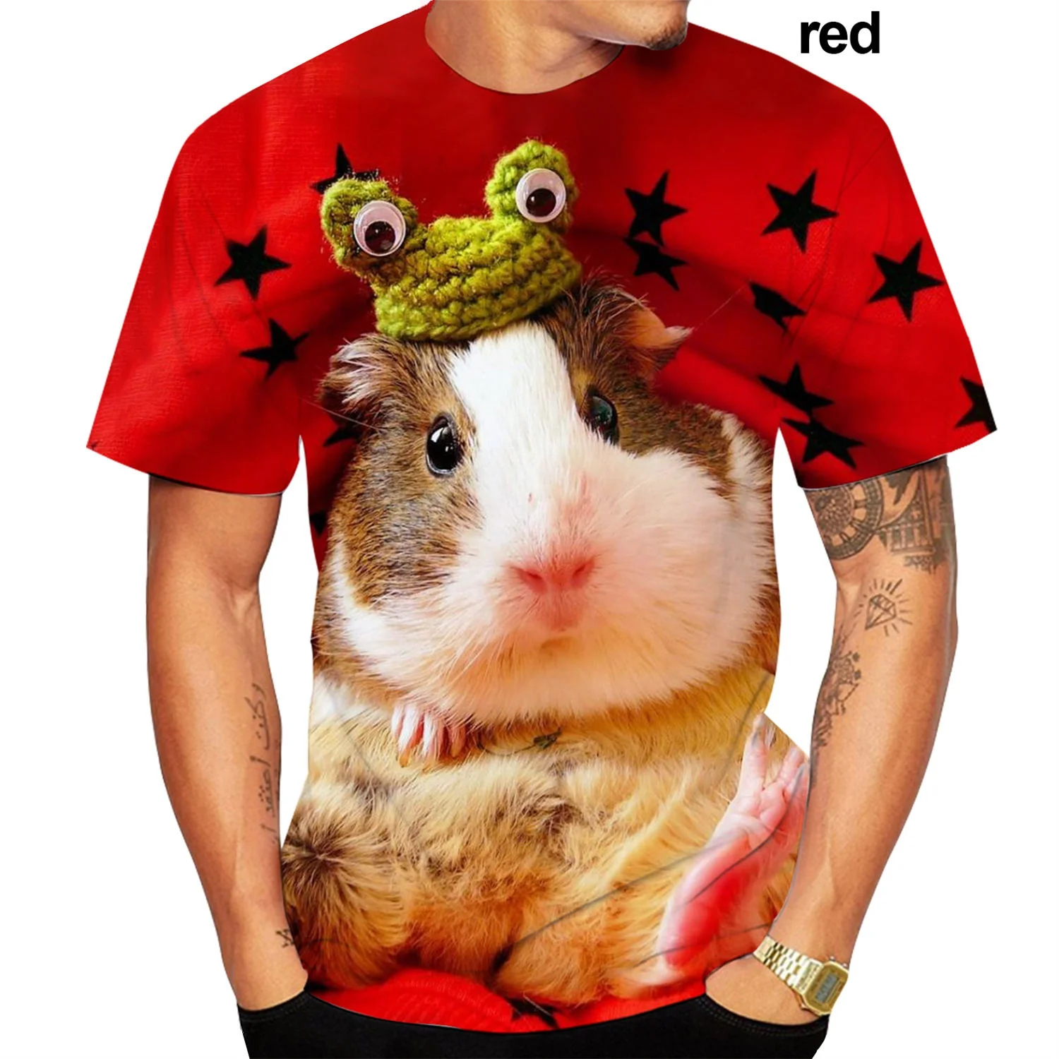 

Newly Designed Healing Series Fashion Animal Guinea Pig 3D Printing Cute Guinea Pig Pattern T-shirt Unisex Casual Short-sleeved