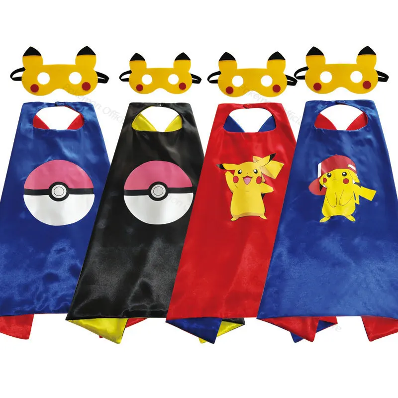 

Pokemon Figure Costume Activity Pikachu Pokeball Cloak Mask Anime Figure Party Cosplay Halloween Dress Up Children Birthday Gift