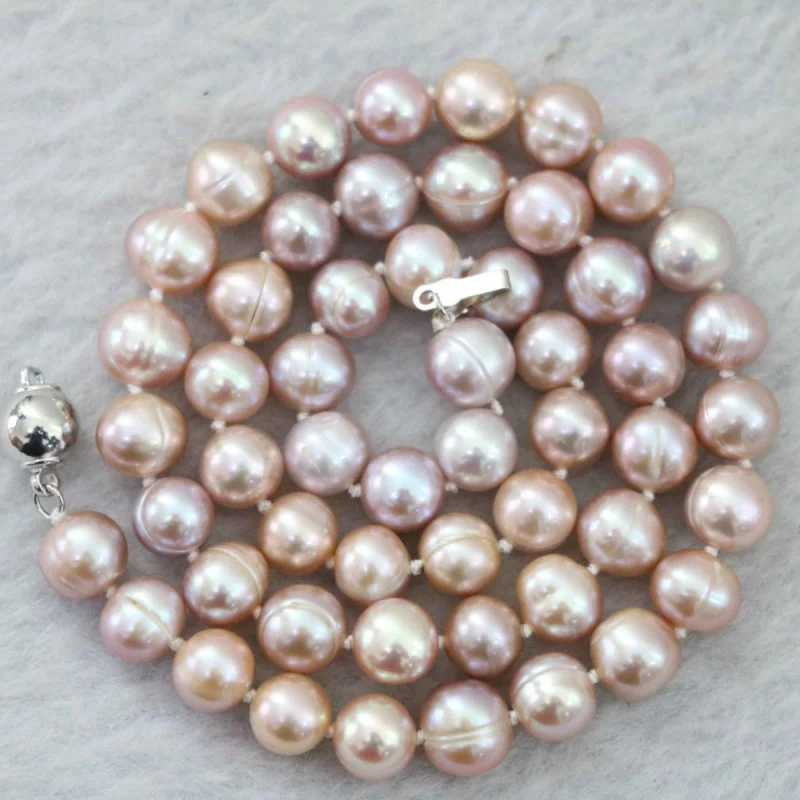 

NEW Natural pink purple 8-9mm araya freshwater pearl necklace 18";