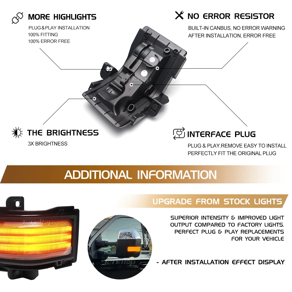 Динамический мигающий светодиодный указатель поворота Sidemirror для Ford F250 F350 F450 F550