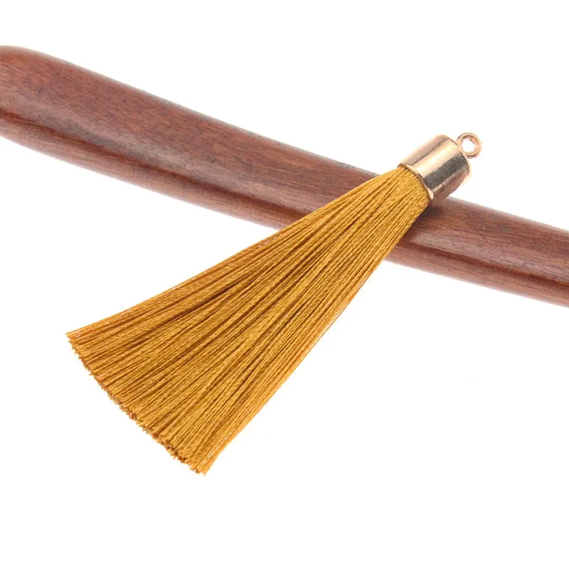 10Pcs 55mm Metal Silk Thread Vintage Leather Tassels / Jewelry Accessories / Jewelry / Earrings Craft Accessories Decorative images - 6