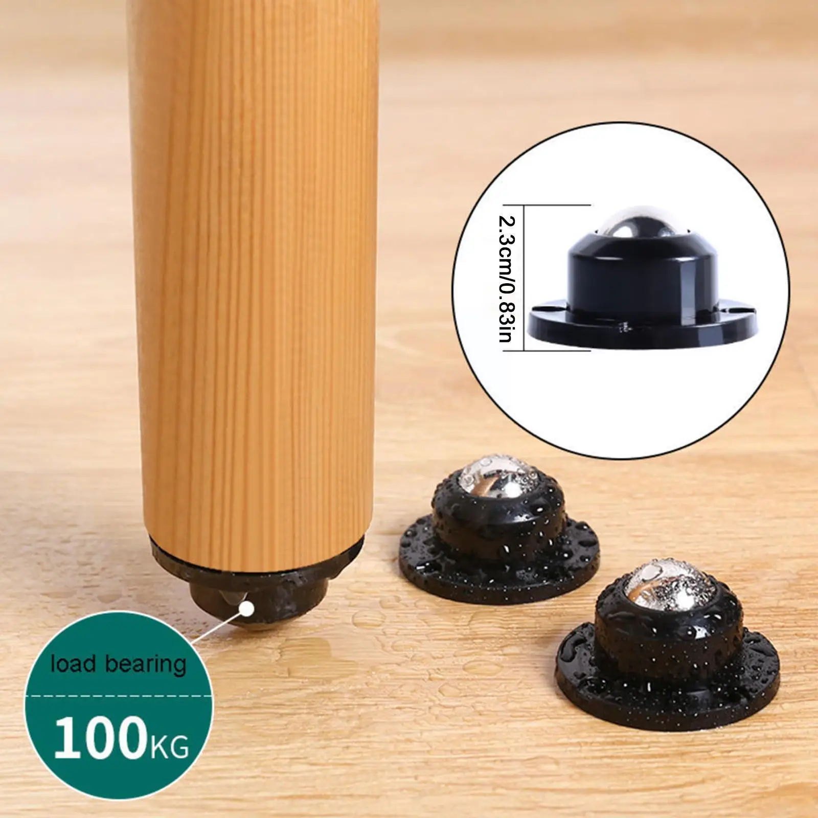 

4pcs Self Adhesive Caster Mini Swivel Wheels Steel Wheel 360 Degree Rotation Pulley For Furniture Trash Can U7d1