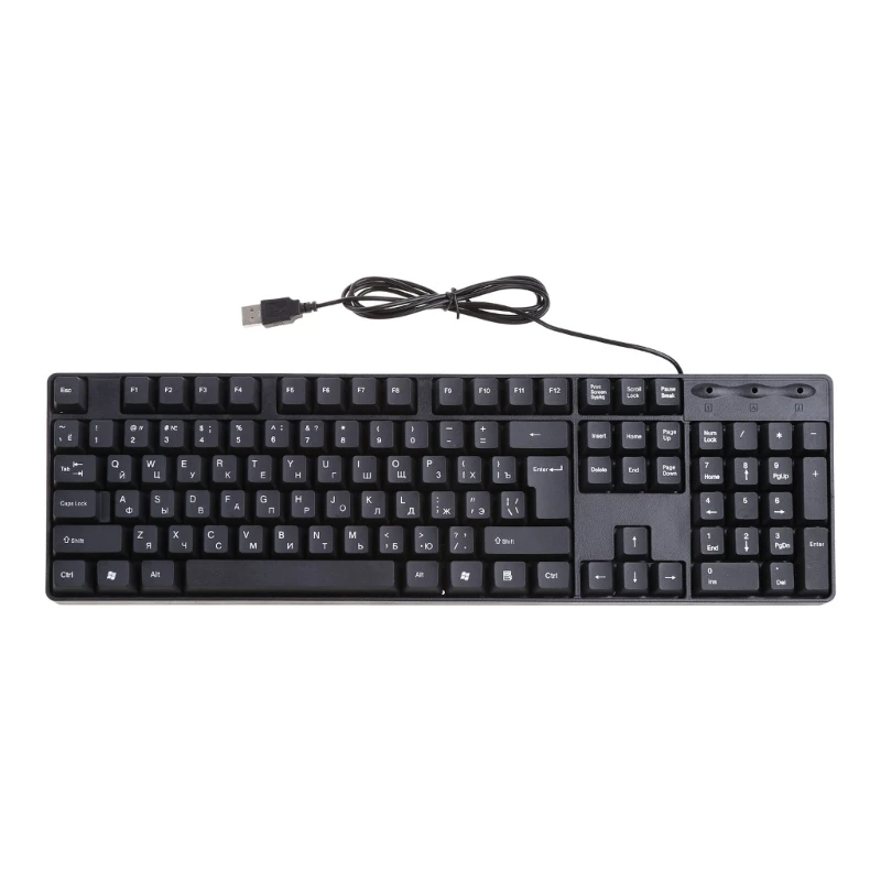 Keyboard, Portable Russian Keyboard Ultra-Thin Silent Black for Desktop Computer Drop Shipping