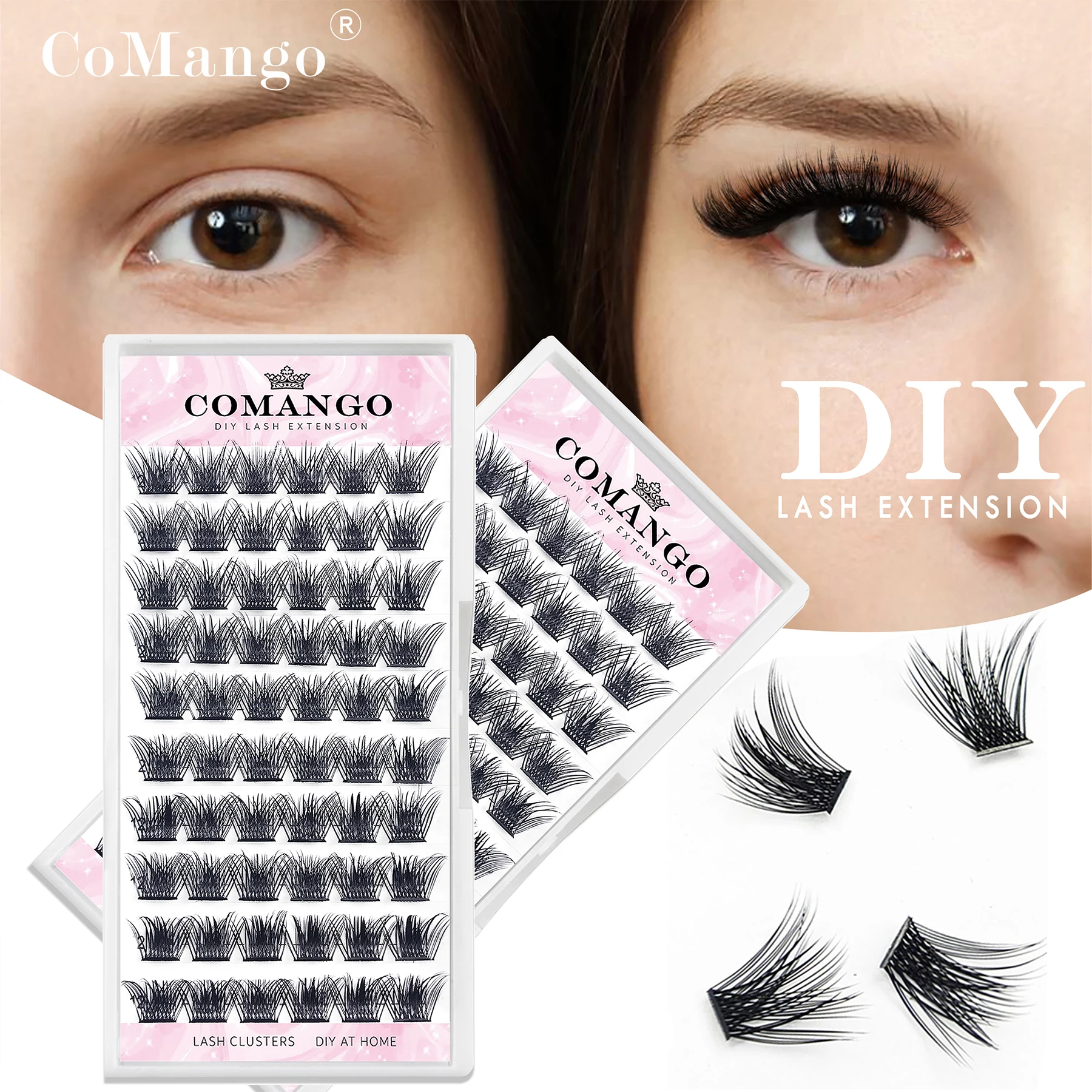 

Individual Cluster Lashes DIY Eyelash Extension Light and Soft Faux Mink Slik Lash Clusters Easy Full Lash Extension DIY At Home