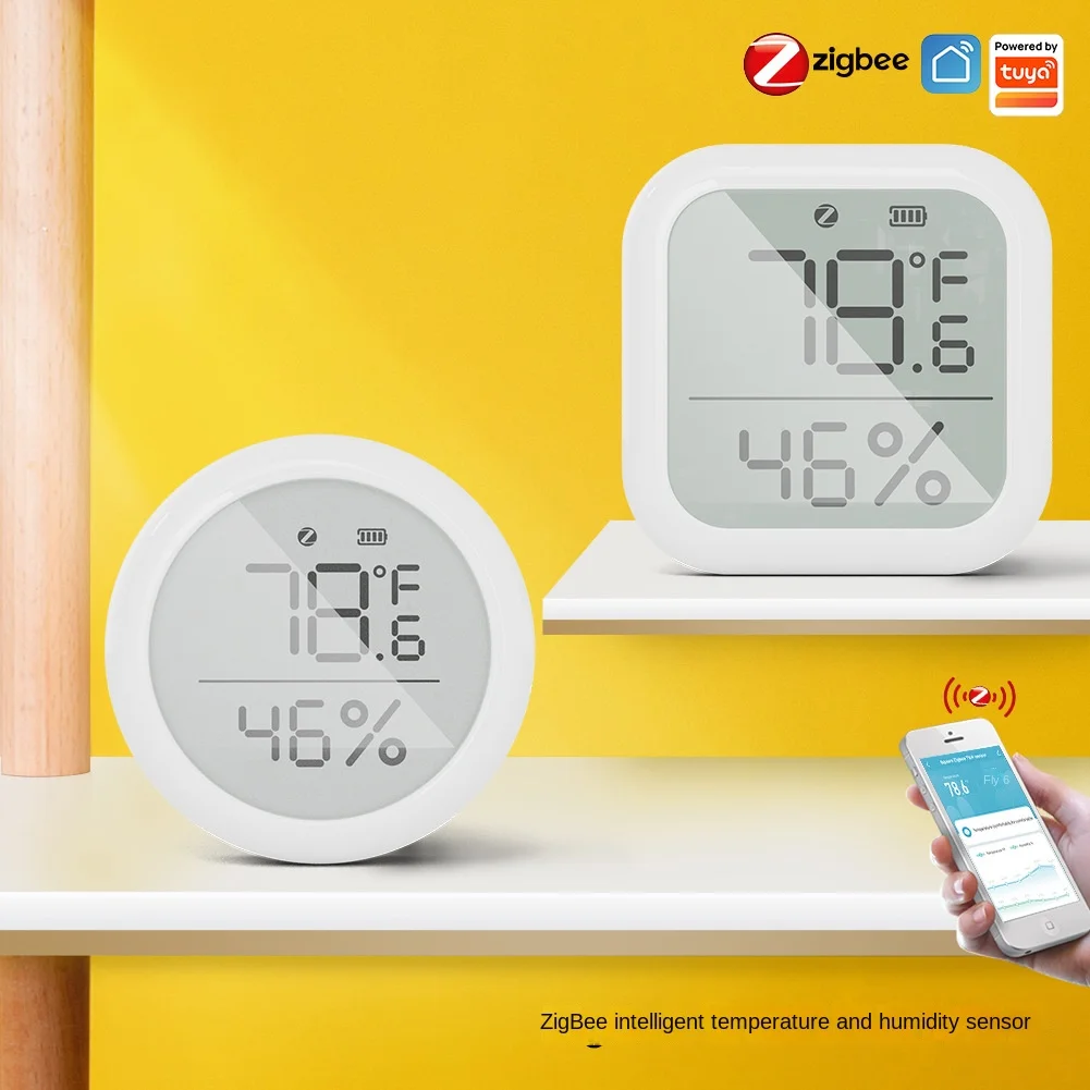 

Graffiti ZigBee intelligent temperature and humidity sensor LCD screen app remotely detect the temperature and humidity detector