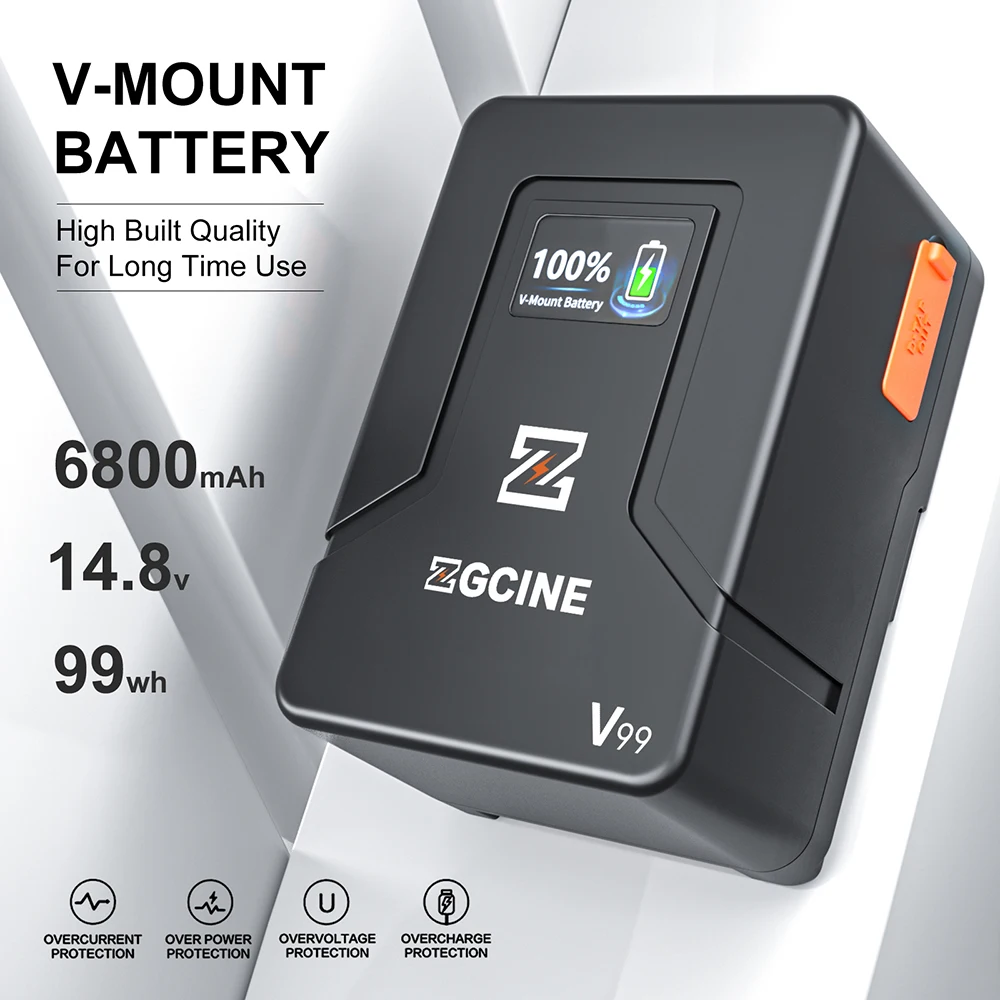 Фото ZGCINE ZG-V99 Pro V50 V160 S200 V Mount Батарея V-Lock Литиевая батарея Дополнительная батарея 파워크 для камер Type-C Телефоны Vide №3