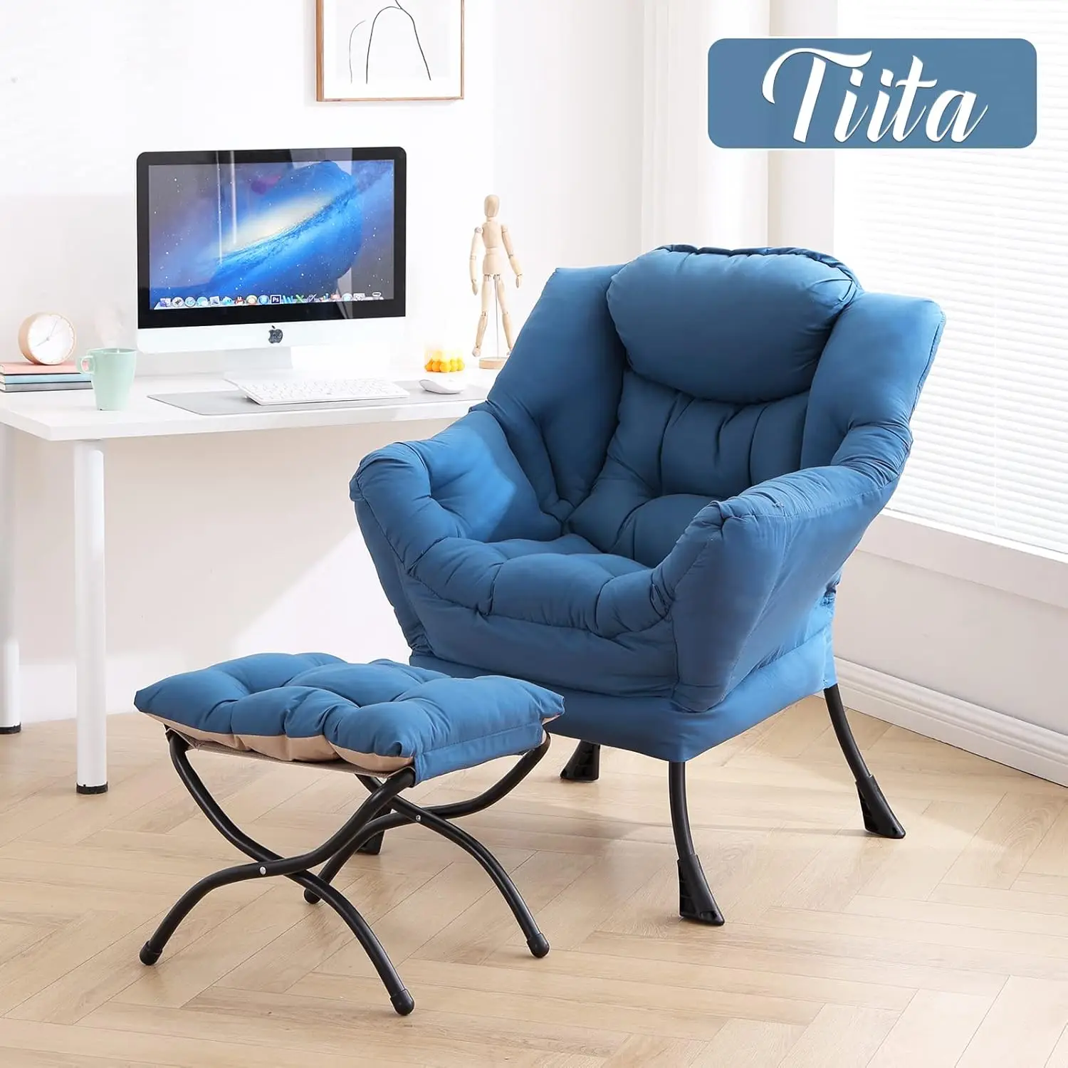 Tiita Османское ленивое кресло для отдыха диван кресло/стул чтения с подставкой ног