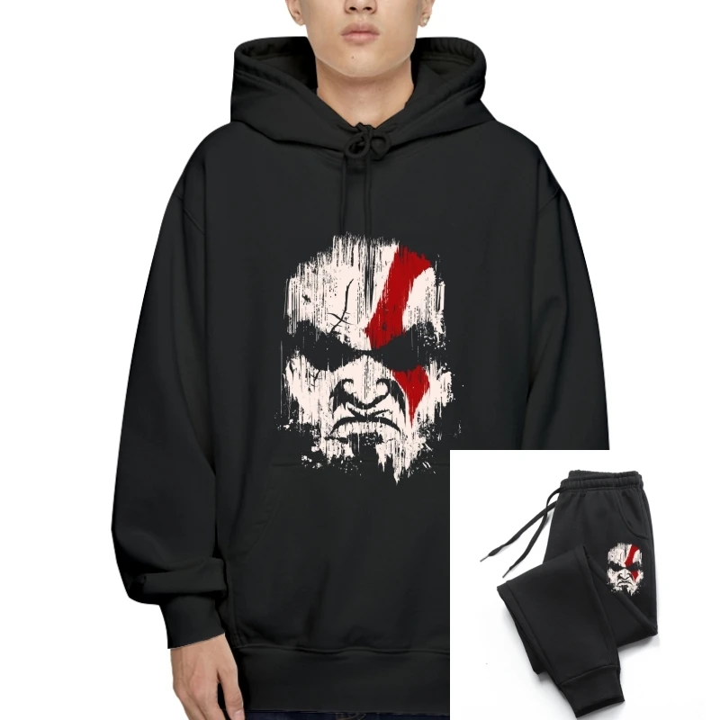 

KRATOS GOD OF WAR DEMIGOD FACE UNISEX BLACK CLASSIC GAMERS PH3 T-Sweatshirt Hoodies Cool Casual pride Pullover men Unisex Fashi