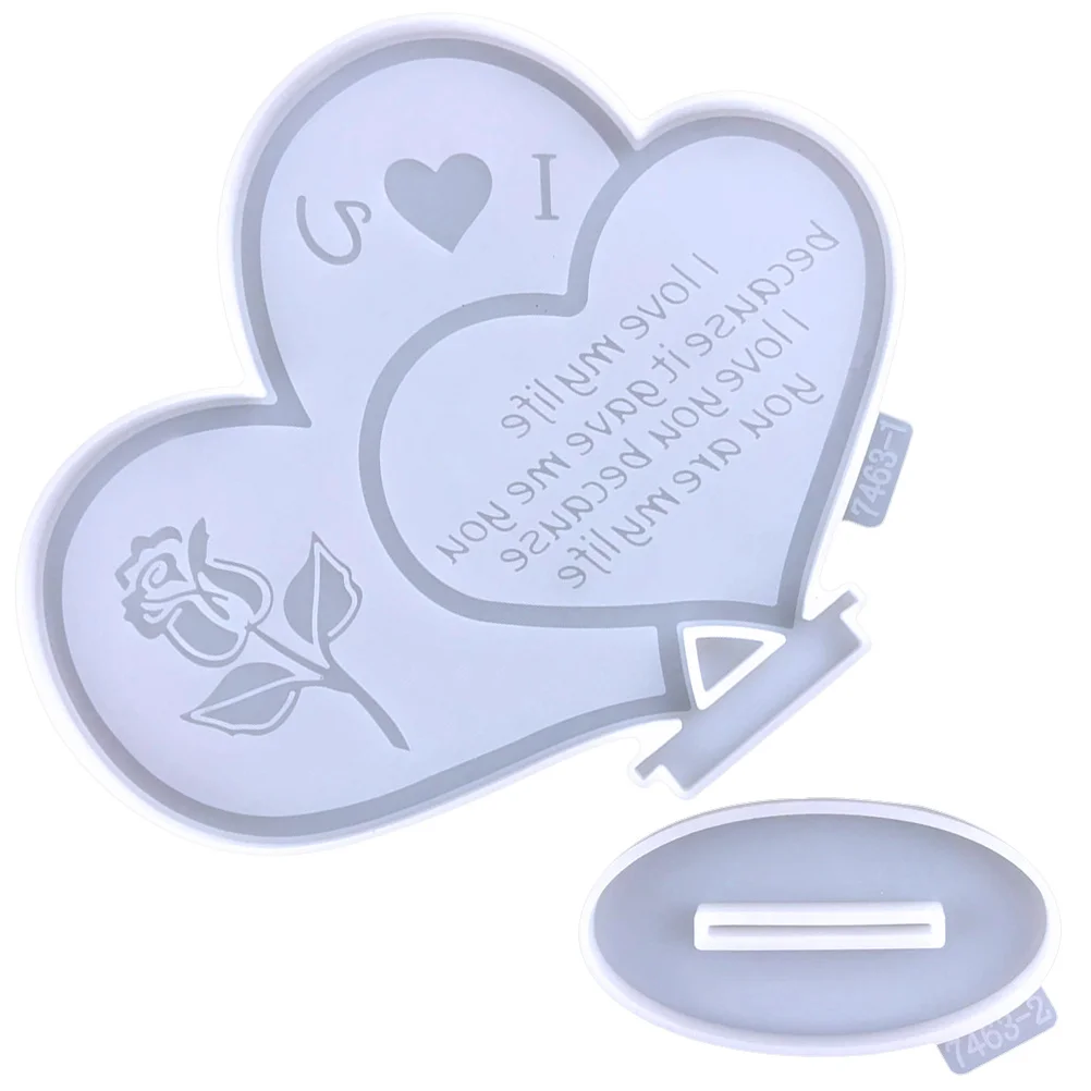 

Love Pendant Mold Epoxy DIY Valentine's Day Heart Decor Making Silicone Non Stick Resin Letter Molds Crafts Shape