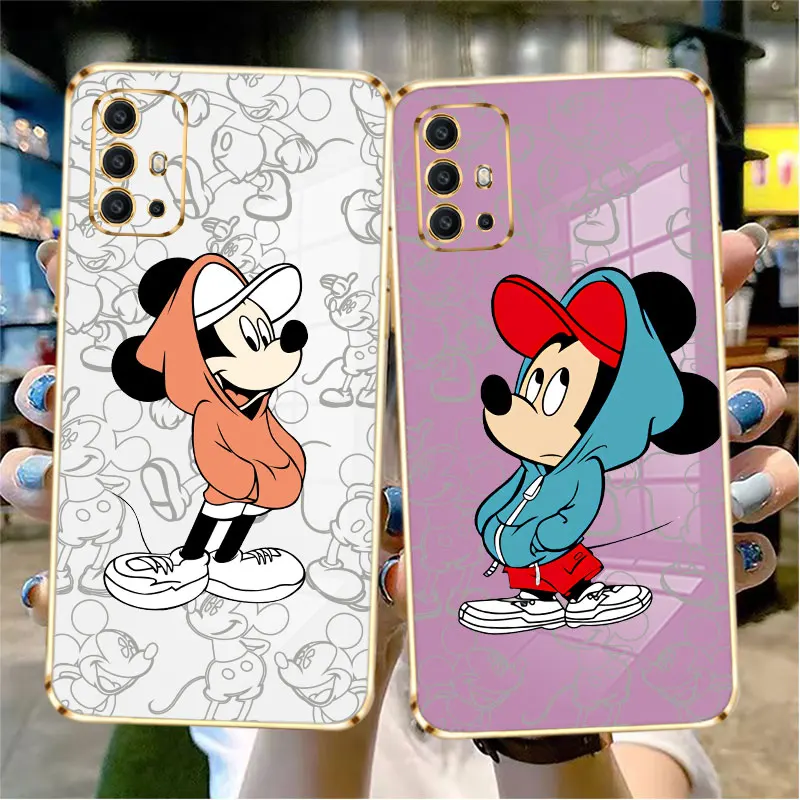 

Soft Plating Case For Motorola G30 G40 G50 G60 E6s E7 E7i G8 G9 Play Power Lite G Stylus Edge 20 Hoodie Fashion Mickey Mouse