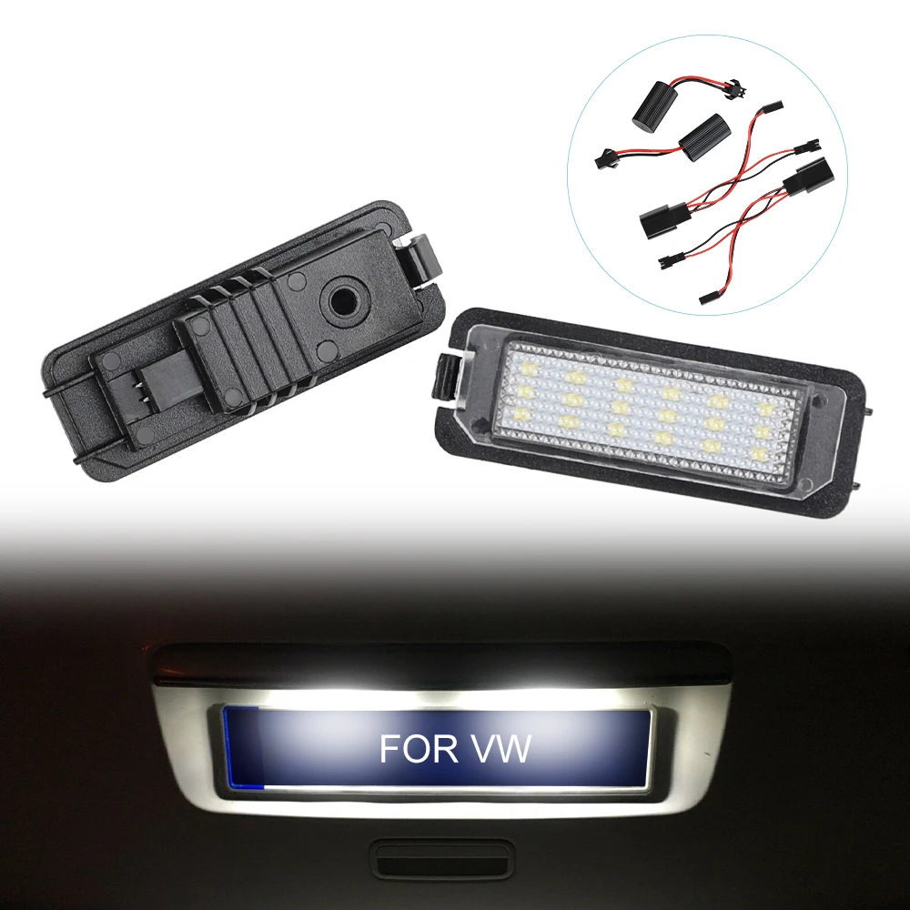 

2pcs For VW Golf 5 6 7 License Plate LED Light Canbus No Error 12V 3W LED Number License Plate Lamp Passat CC 2009 Phaeton 2002
