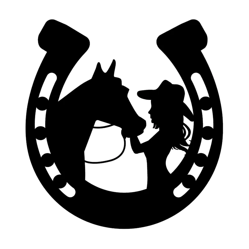 

K557A # различные размеры виниловая наклейка девушка поцелуи лошадь в подковы Автомобильная наклейка водонепроницаемые Автомобильные украшения для бампера заднего окна