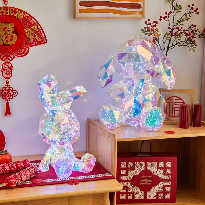 

LED Glowing Colorful Rabbit USB Valentine'S Day Gift Luminous Bear Ornaments Room Decor Christmas Decoration Children'S Day Gift